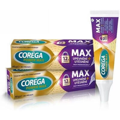 Corega Power Max Fixing + Sealing Duo - Lepidlo na zubní náhrady Corega Power Max Fixing + Sealing Duo - Lepidlo na zubní náhrady