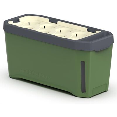 Gusta Garden HARRY HERBS samozavlažovací truhlík bez víka, tmavě zelený Gusta Garden HARRY HERBS samozavlažovací truhlík bez víka, tmavě zelený