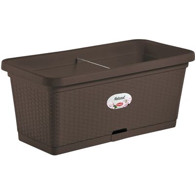 STEFANPLAST Samozavlažovací truhlík Natural 80 moka STEFANPLAST Samozavlažovací truhlík Natural 80 moka