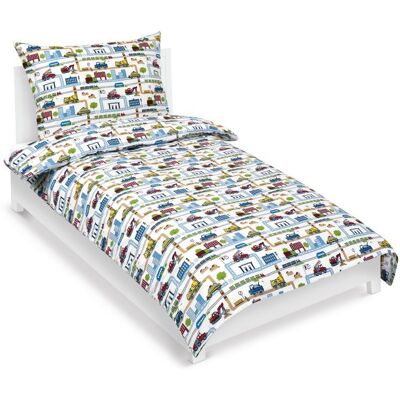 Bellatex Povlečení Junior 90/055 město 140 × 200 cm, 70 × 90 cm Bellatex Povlečení Junior 90/055 město 140 × 200 cm, 70 × 90 cm