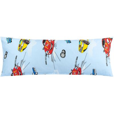 BELLATEX Povlak - náhradní manžel polštář 50 × 145 cm, závodní auta modrá BELLATEX Povlak - náhradní manžel polštář 50 × 145 cm, závodní auta modrá