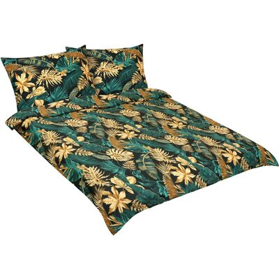 BELLATEX Povlečení bavlna F 90 cm/692 monstera zelená 1 ks 200 × 200 cm, 2ks 70 × 90 cm BELLATEX Povlečení bavlna F 90 cm/692 monstera zelená 1 ks 200 × 200 cm, 2ks 70 × 90 cm