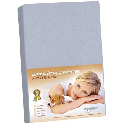 BELLATEX KL4 Prostěradlo Jersey s elastanem 180 × 200, světle šedé BELLATEX KL4 Prostěradlo Jersey s elastanem 180 × 200, světle šedé