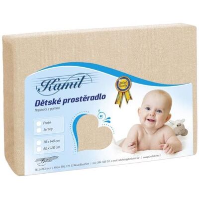Bellatex Dětské jersey - 60 × 120 cm - světle béžová Bellatex Dětské jersey - 60 × 120 cm - světle béžová
