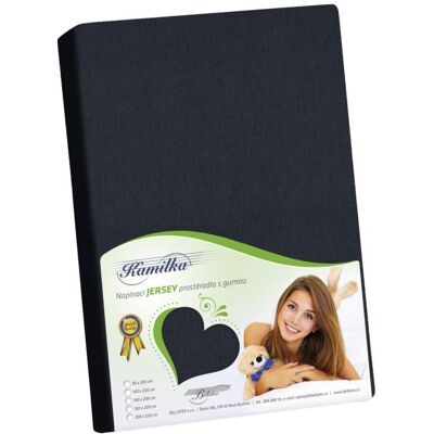 BELLATEX J4 Prostěradlo Jersey 120 × 200 cm, černé BELLATEX J4 Prostěradlo Jersey 120 × 200 cm, černé