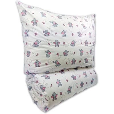 Brotex Bavlněné dětské povlečení do malé postýlky 90 × 135, 45 × 60 cm Slůně šedé Brotex Bavlněné dětské povlečení do malé postýlky 90 × 135, 45 × 60 cm Slůně šedé
