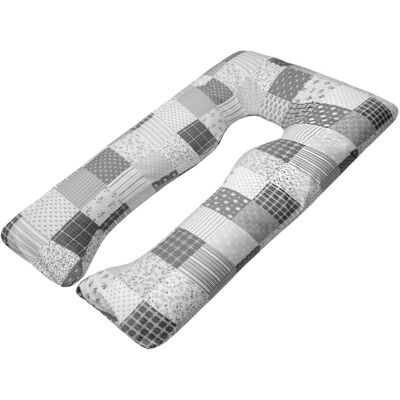 SCAMP Těhotenský polštář/přesýpací hodiny 80 × 150 cm Patchwork šedá SCAMP Těhotenský polštář/přesýpací hodiny 80 × 150 cm Patchwork šedá