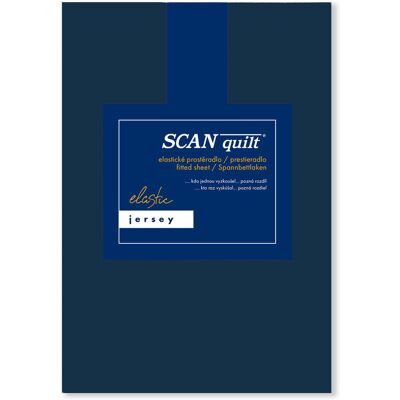 SCANquilt Prostěradlo Jersey Elastic Lycra tmavě modré 140 × 200 cm SCANquilt Prostěradlo Jersey Elastic Lycra tmavě modré 140 × 200 cm