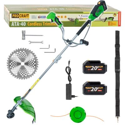 PROCRAFT Aku křovinořez obouruční rukojeť (řidítka) ATA-40C, 2 × 4Ah PROCRAFT Aku křovinořez obouruční rukojeť (řidítka) ATA-40C, 2 × 4Ah