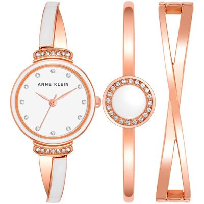 Anne Klein dámská dárková sada hodinek a náramků AK/3292WTST Anne Klein dámská dárková sada hodinek a náramků AK/3292WTST