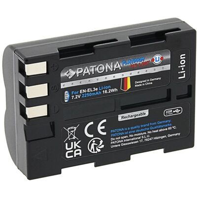 PATONA baterie pro Nikon EN-EL3E 2250mAh Li-Ion Platinum USB-C nabíjení PATONA baterie pro Nikon EN-EL3E 2250mAh Li-Ion Platinum USB-C nabíjení