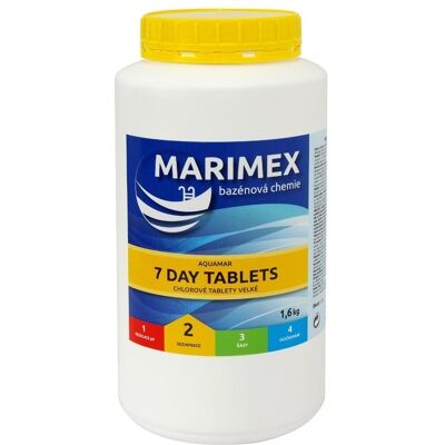 Marimex AQuaMar 7 D Tabs 1,6 kg - Bazénové Chlorové Tablety Marimex AQuaMar 7 D Tabs 1,6 kg - Bazénové Chlorové Tablety