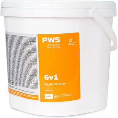 PWS - Profesional Water System PWS Multi tablety 6v1 do bazénu 200 g 3 kg PWS - Profesional Water System PWS Multi tablety 6v1 do bazénu 200 g 3 kg