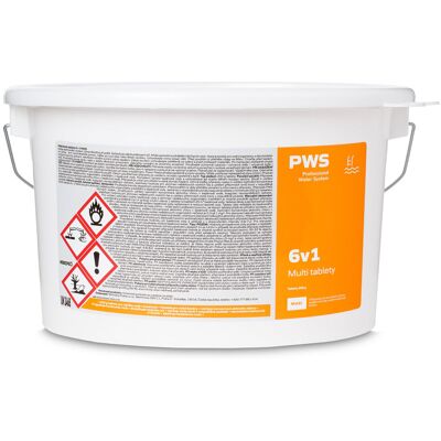 PWS - Profesional Water System PWS Multi tablety 6v1 do bazénu 200 g 5 kg PWS - Profesional Water System PWS Multi tablety 6v1 do bazénu 200 g 5 kg