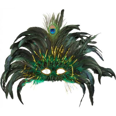 Boland Zelená péřová škraboška karneval Boland Zelená péřová škraboška karneval