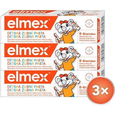 Elmex Dětská zubní pasta - Prevenci kazu 3x50ml Elmex Dětská zubní pasta - Prevenci kazu 3x50ml