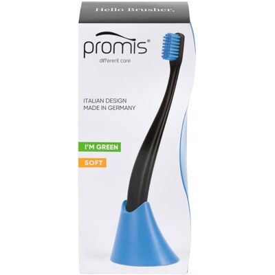 PROMIS Set kartáčku se stojanem, černá s modrou PROMIS Set kartáčku se stojanem, černá s modrou
