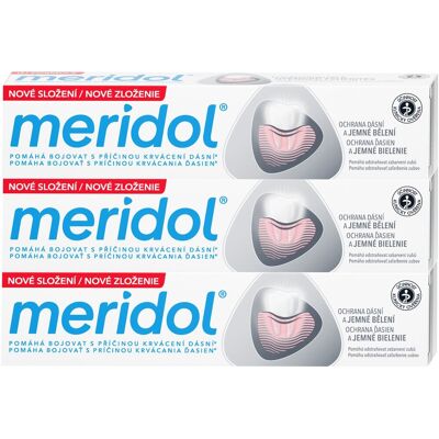 Meridol Gentle White Zubní pasta - Bělící, Ochrana dásní, 3x75ml Meridol Gentle White Zubní pasta - Bělící, Ochrana dásní, 3x75ml