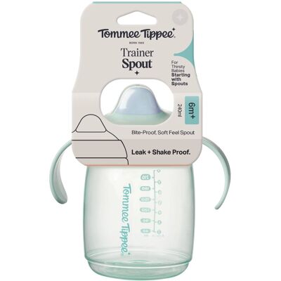 Tommee Tippee tréninkový hrneček se savičkou, 240 ml, 6m+, zelený Tommee Tippee tréninkový hrneček se savičkou, 240 ml, 6m+, zelený