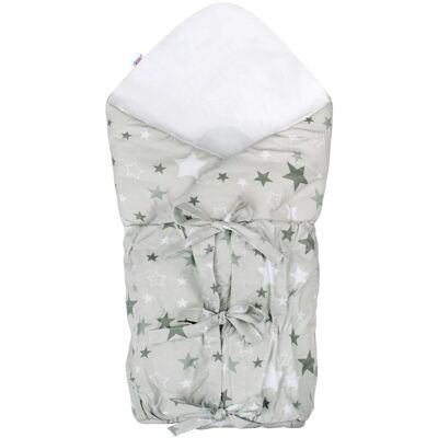 New Baby - Classic Tie Swaddle - Grey stars New Baby - Classic Tie Swaddle - Grey stars