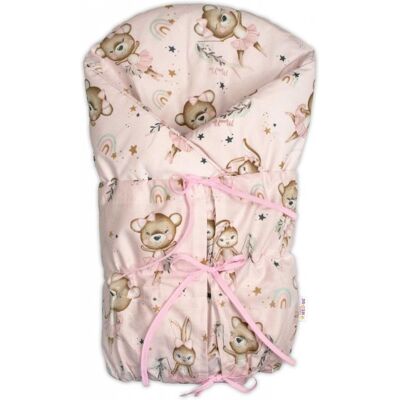 Baby Nellys Klasická retro zavinovačka LALLY šněrovací s výplní, Little Balerina, růžová Baby Nellys Klasická retro zavinovačka LALLY šněrovací s výplní, Little Balerina, růžová