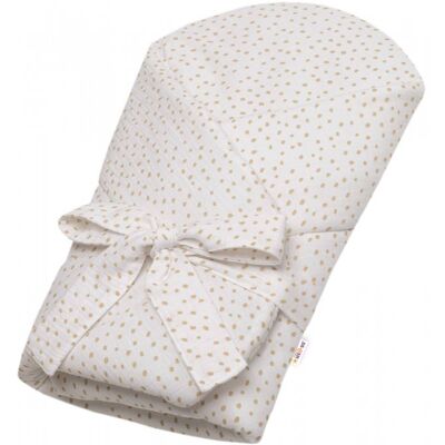 Baby Nellys Mušelínová zavinovačka s výztuží na zavazování DOTS, 75 × 75 cm, bílá Baby Nellys Mušelínová zavinovačka s výztuží na zavazování DOTS, 75 × 75 cm, bílá