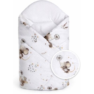 Baby Nellys Klasik Kojenecká zavinovačka Malá myška, bílá/béžová Baby Nellys Klasik Kojenecká zavinovačka Malá myška, bílá/béžová