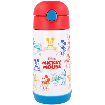 Stor Dětská nerezová láhev Mickey s brčkem, 360 ml Stor Dětská nerezová láhev Mickey s brčkem, 360 ml