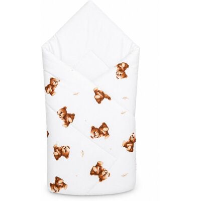 Baby Nellys Kojenecká zavinovačka Klasik Bears, bílá Baby Nellys Kojenecká zavinovačka Klasik Bears, bílá