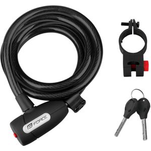 Force Lux zámek spirálový s držákem 180 cm/12 mm, černý Force Lux zámek spirálový s držákem 180 cm/12 mm, černý