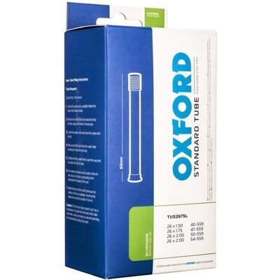 OXFORD cyklo duše 26 × 1,5/2,1, auto ventilek prodloužený, 60 mm OXFORD cyklo duše 26 × 1,5/2,1, auto ventilek prodloužený, 60 mm