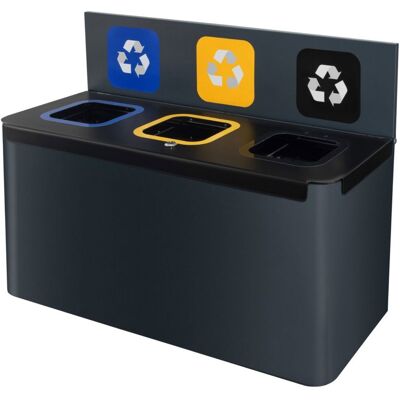AlDA Závěsná sestava na tříděný odpad EKO WAll Station 3 × 35 l, lakovaná šedá ocel AlDA Závěsná sestava na tříděný odpad EKO WAll Station 3 × 35 l, lakovaná šedá ocel