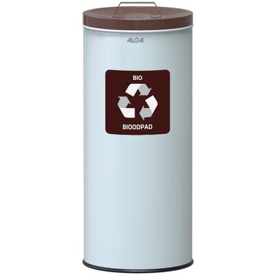 Alda Koš na tříděný odpad Eko Nord 45 l, hnědé víko - bio, lakovaná ocel, bílý Alda Koš na tříděný odpad Eko Nord 45 l, hnědé víko - bio, lakovaná ocel, bílý