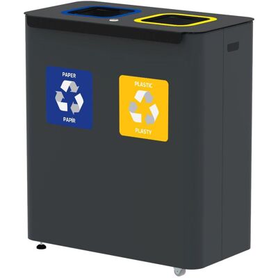 Alda Sestava na tříděný odpad Eko Star Station 2 × 60 l, lakovaná ocel, šedá Alda Sestava na tříděný odpad Eko Star Station 2 × 60 l, lakovaná ocel, šedá