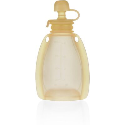 Zopa Baby Food Pouch - Silikonová opakovaně použitelná kapsa, 120 ml, Žlutá Zopa Baby Food Pouch - Silikonová opakovaně použitelná kapsa, 120 ml, Žlutá