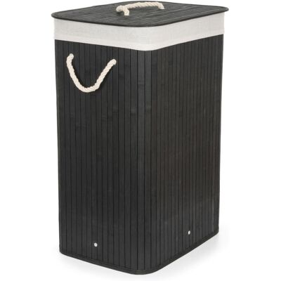 G21 Koš 40 × 30 × 60 cm 72 l černý s hnědým látkovým košem, bambus G21 Koš 40 × 30 × 60 cm 72 l černý s hnědým látkovým košem, bambus
