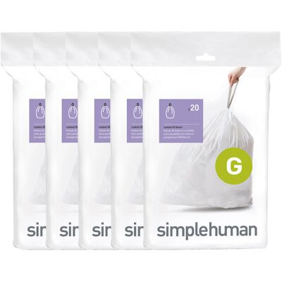 Simplehuman sáčky do odpadkového koše 30 l, typ G, zatahovací, 100 ks, 20 µm Simplehuman sáčky do odpadkového koše 30 l, typ G, zatahovací, 100 ks, 20 µm
