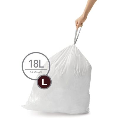 Simplehuman sáčky do odpadkového koše 18 l, typ L, zatahovací,100 ks, 18 µm Simplehuman sáčky do odpadkového koše 18 l, typ L, zatahovací,100 ks, 18 µm