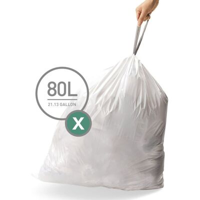 Simplehuman sáčky do odpadkového koše 80 l, typ X, zatahovací, 100 ks Simplehuman sáčky do odpadkového koše 80 l, typ X, zatahovací, 100 ks