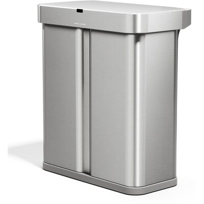 Simplehuman Dual Sensor bezdotykový odpadkový koš (34/24) s hlasovým ovládáním 58 l, nerez Simplehuman Dual Sensor bezdotykový odpadkový koš (34/24) s hlasovým ovládáním 58 l, nerez
