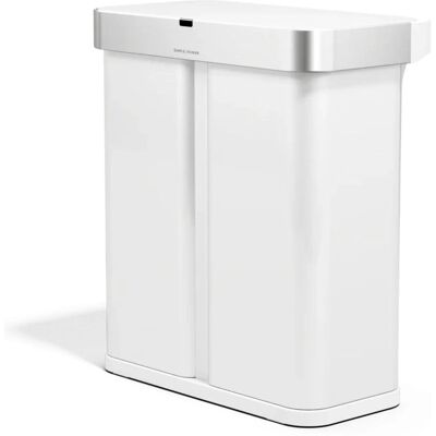 Simplehuman Dual Sensor bezdotykový odpadkový koš (34/24) s hlasovým ovládáním 58 l, bílý Simplehuman Dual Sensor bezdotykový odpadkový koš (34/24) s hlasovým ovládáním 58 l, bílý