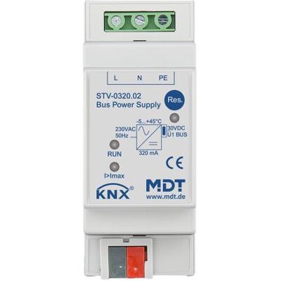 MDT STV-0320.02 - Napájecí zdroj KNX 2TE s LED MDT STV-0320.02 - Napájecí zdroj KNX 2TE s LED