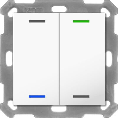 MDT Technologies KNX 2tlačítko 55x55 mm, RGBW LED, bílá, měření teploty MDT Technologies KNX 2tlačítko 55x55 mm, RGBW LED, bílá, měření teploty