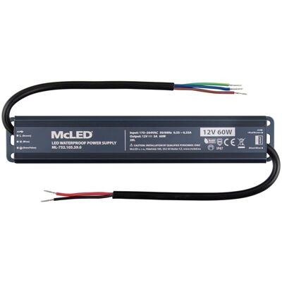 McLED Napájecí zdroj longevity 60 W, DC12V/5A, IP67, hliníkový McLED Napájecí zdroj longevity 60 W, DC12V/5A, IP67, hliníkový