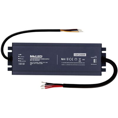 McLED Napájecí zdroj longevity 250 W, DC12V/20.83A, IP67, hliníkový McLED Napájecí zdroj longevity 250 W, DC12V/20.83A, IP67, hliníkový