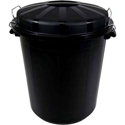 Denox Nádoba na odpad s víkem INDUSTRIAL, 50 l, bezpečnostní uzavírání, černý, pevný plast Denox Nádoba na odpad s víkem INDUSTRIAL, 50 l, bezpečnostní uzavírání, černý, pevný plast