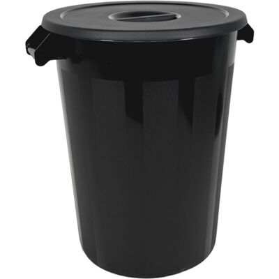 Denox Nádoba na odpad s víkem INDUSTRIAL, 100 l, černý, pevný plast Denox Nádoba na odpad s víkem INDUSTRIAL, 100 l, černý, pevný plast