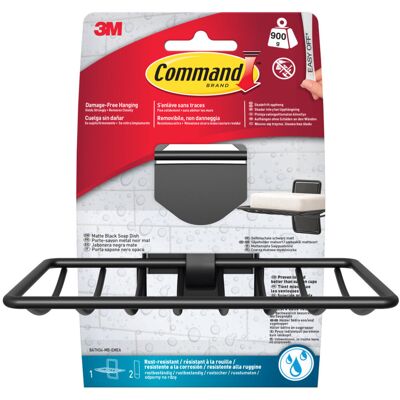 3M Command™ Koupelnová mýdlenka včetně dvou fixačních pásek, matná černá, 9,5 × 8,8 cm 3M Command™ Koupelnová mýdlenka včetně dvou fixačních pásek, matná černá, 9,5 × 8,8 cm