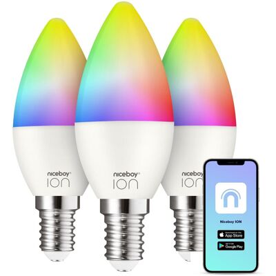 Niceboy SmartBulb RGB E14, 6 W, set 3 ks Niceboy SmartBulb RGB E14, 6 W, set 3 ks
