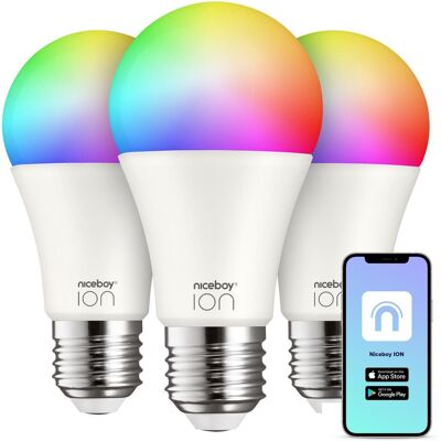 Niceboy SmartBulb RGB E27, 9 W, set 3 ks Niceboy SmartBulb RGB E27, 9 W, set 3 ks